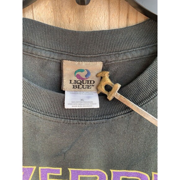 Vintage Y2K Liquid Blue Led Zeppelin Crop Circles Tie Dye T-Shirt XL - Picture 4 of 10